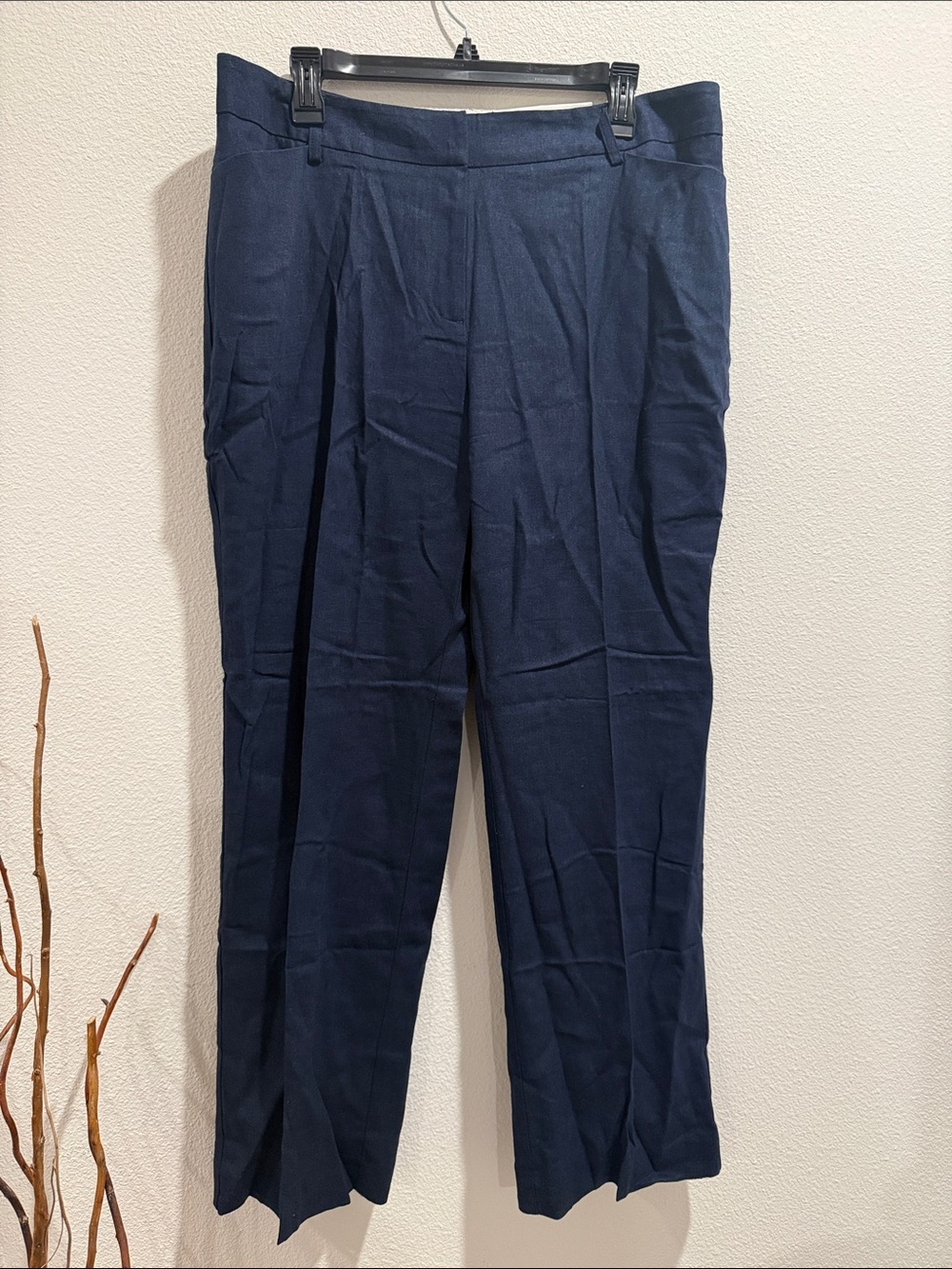 Cato Navy Wide-Leg Pleated Dress Pants